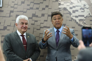 Senador Astronauta Marcos Pontes (PL-SP) e Senador Carlos Viana (Podemos-MG). senador Astronauta Marcos Pontes (PL-SP); presidente da CCT, senador Carlos Viana (Podemos-MG) na Comissão de Ciência, Tecnologia, Inovação, Comunicação e Informática (CCT) Foto: Edilson Rodrigues/Agência Senado